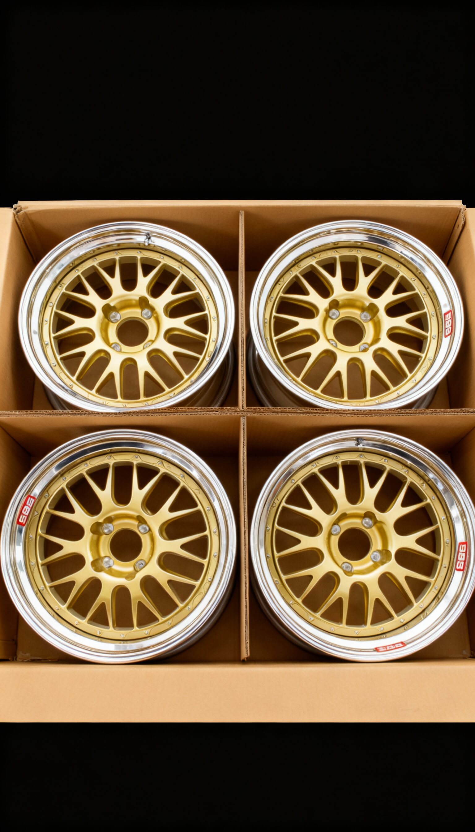 Marketplace listing with multiple wheels for sale - virtual wheel fitment source